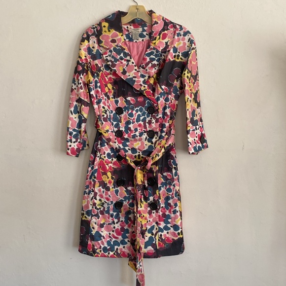 NWT Vertigo Paris New Colorful Double-Breasted Trench Coat SZ Medium - Picture 2 of 12